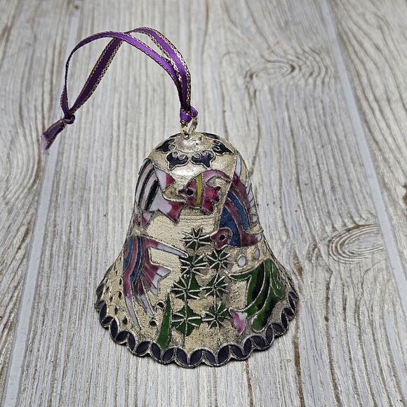 Vintage‎ Cloisonné Enamel Bell Ornament Tropical Fish Ocean Theme Hanging Decor - Picture 6 of 9